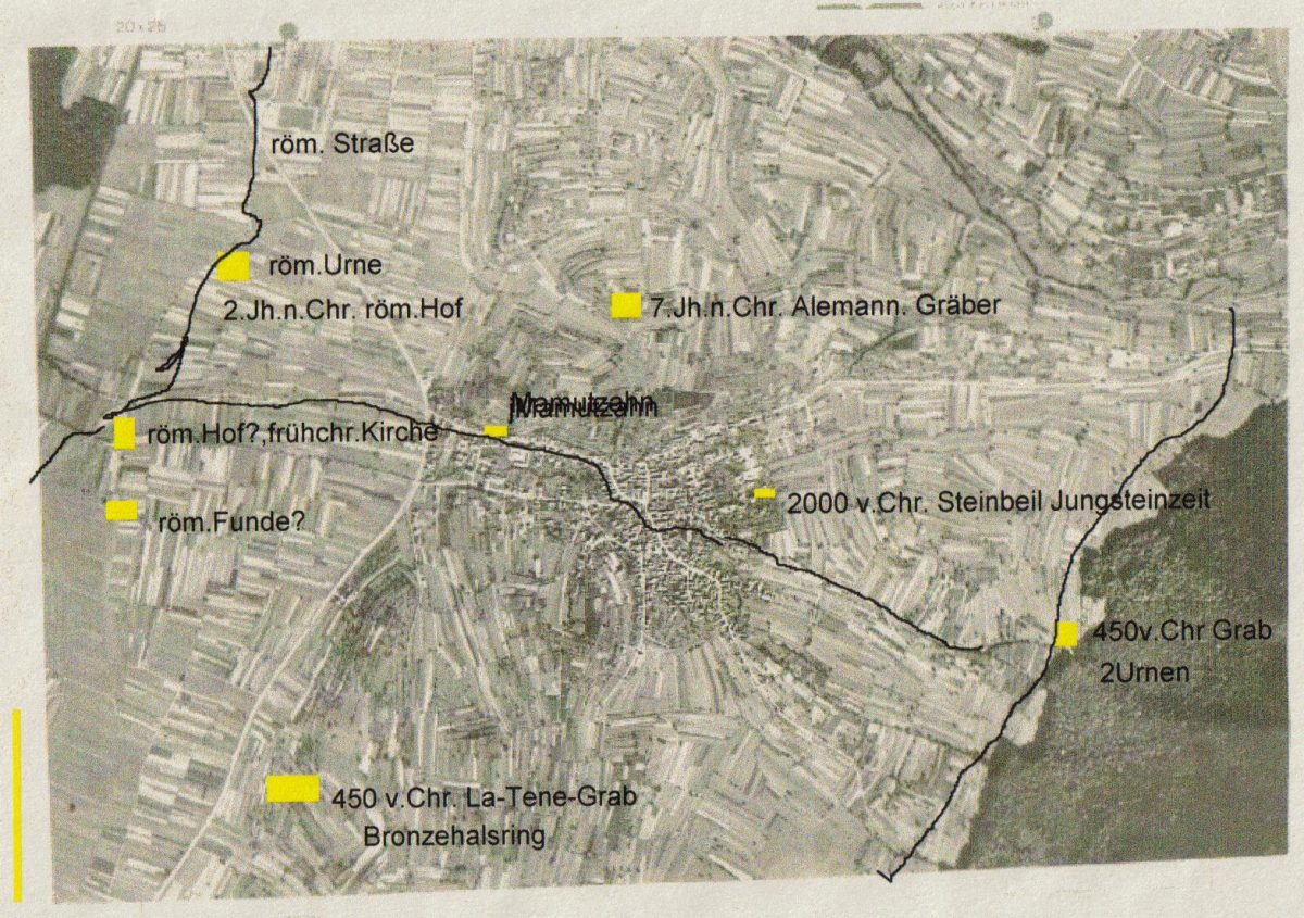 Römische Fundstellen in Oberschopfheim