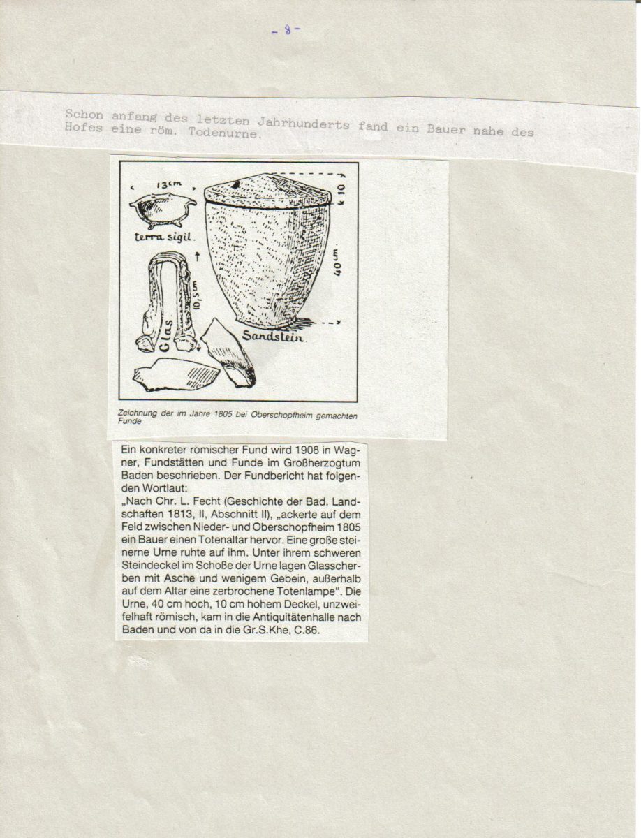 Römische Funde in Oberschopfheim